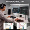 LED Desk Lamp Double Head 3 Colors Stepless Dimming for Home Office Adjustable Reading Light with Clamp for Home Office