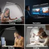 LED Desk Lamp Double Head 3 Colors Stepless Dimming for Home Office Adjustable Reading Light with Clamp for Home Office