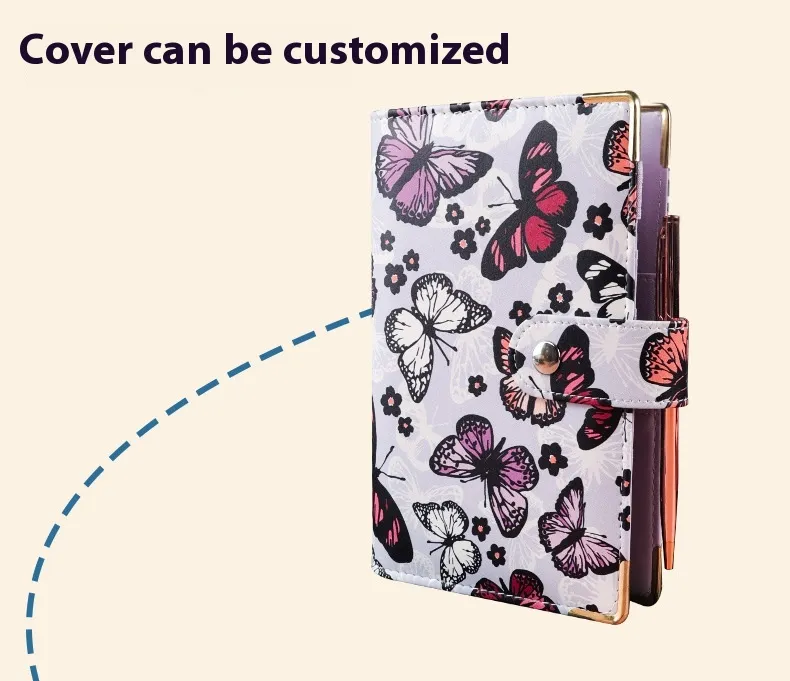 A6 Binder Notebook Covers Colorful Macaroon Pu Leather Cover School Stationery Diary Agenda Diy Planner Paper Butterfly Cover