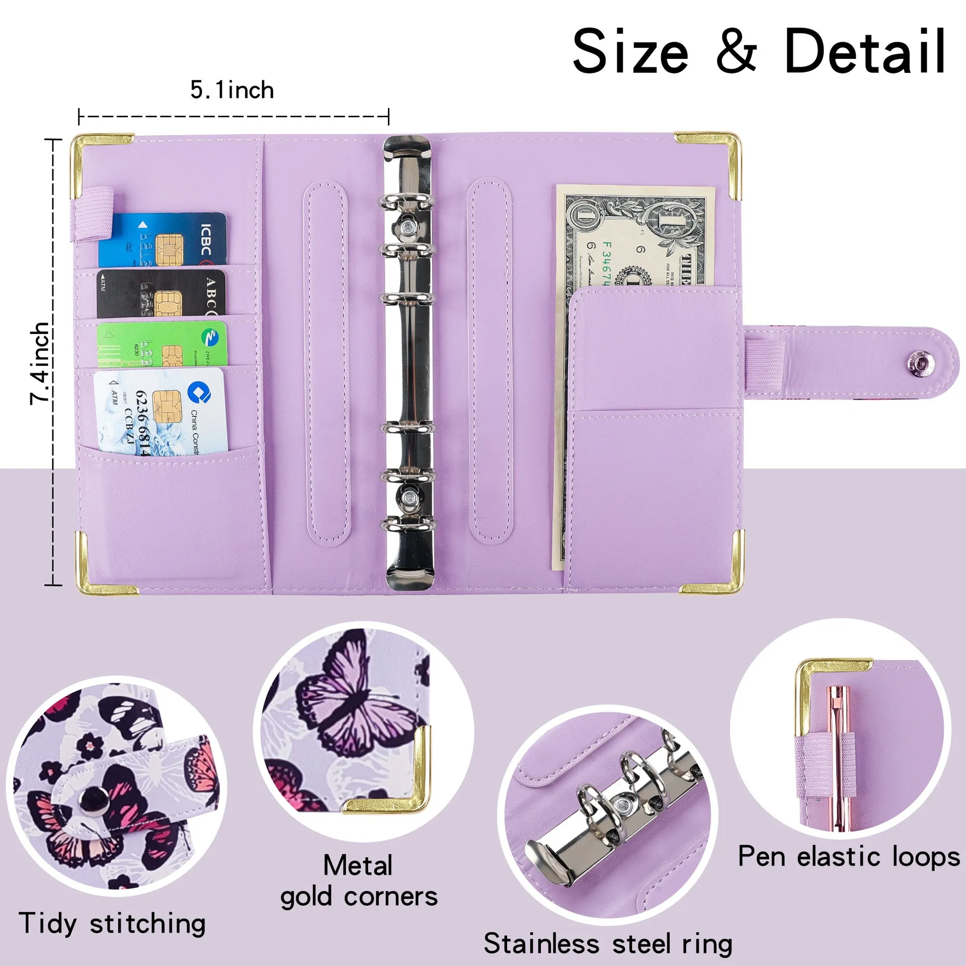 A6 Binder Notebook Covers Colorful Macaroon Pu Leather Cover School Stationery Diary Agenda Diy Planner Paper Butterfly Cover