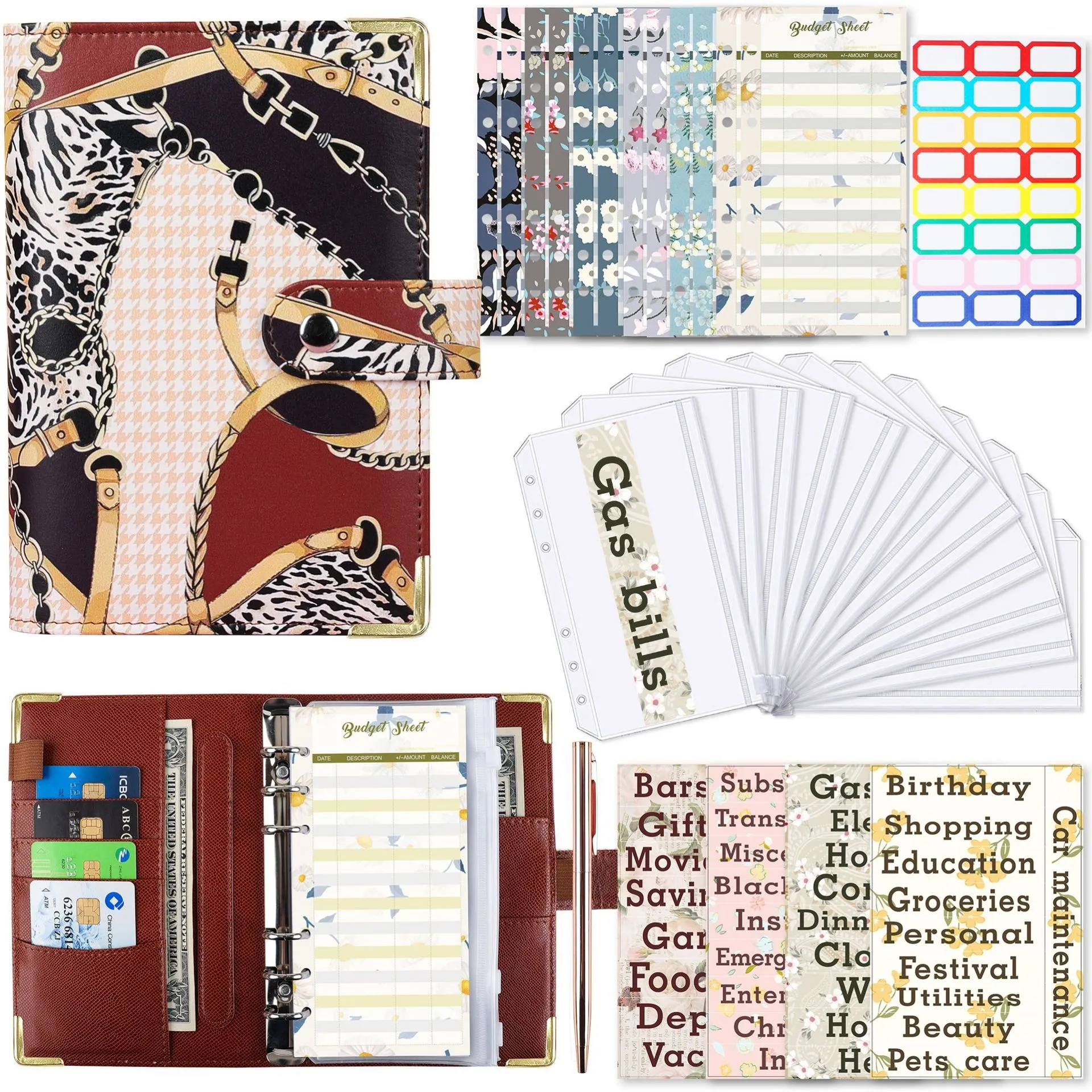 A6 Binder Notebook Covers Colorful Macaroon Pu Leather Cover School Stationery Diary Agenda Diy Planner Paper Butterfly Cover