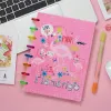 Fromthenon Flamingo Discbound Notebooks Covers Dics Ring Mushroom Hole Notebook Cover Planner Accessories Office Stationery