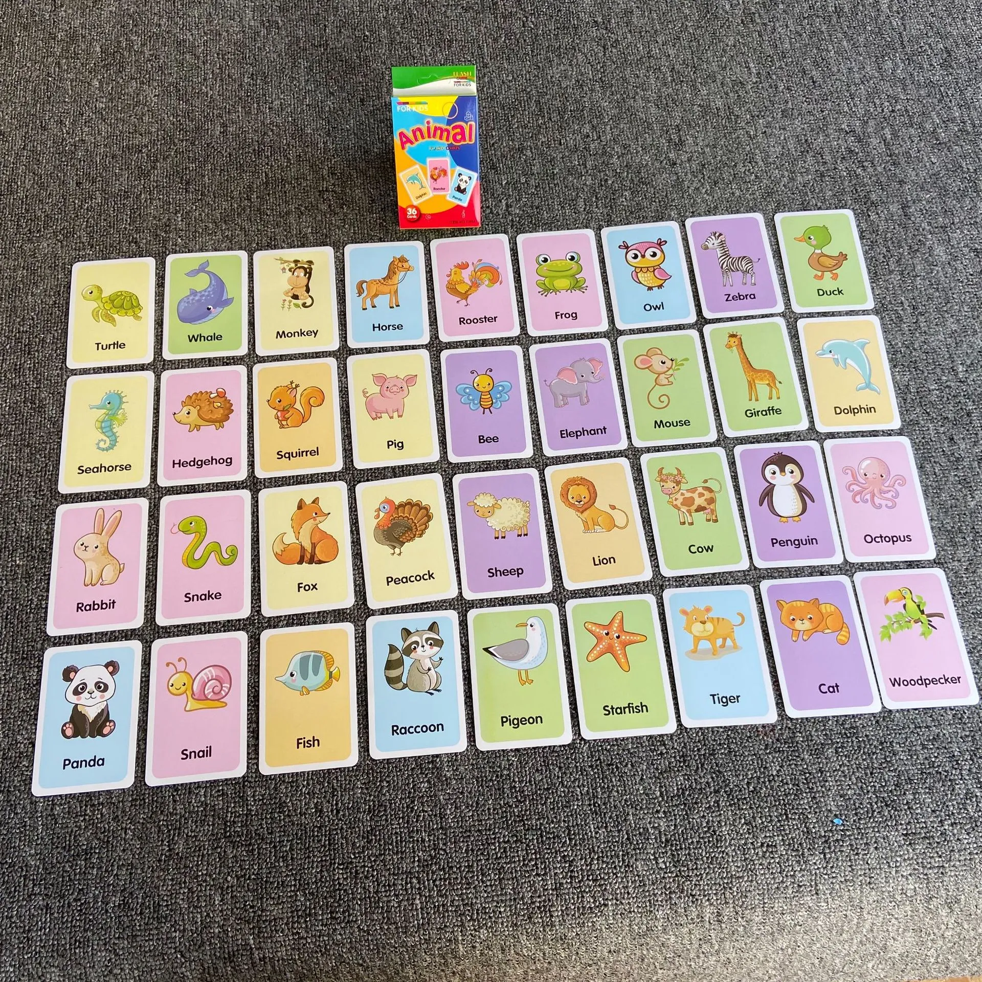 Early Baby Children's Education Flash Cards English Word Recognition Cards Color Visual Flash Cards Teaching Tools