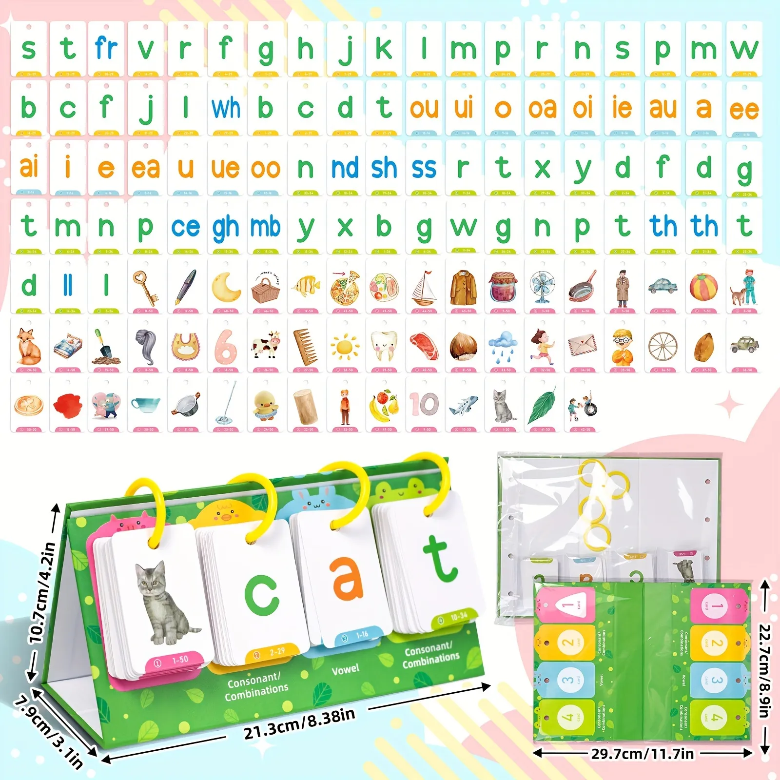 129Pcs Sight Words List English Educational Flash Cards Vocabulary Building High Frequency Words Teacher Teaching Kids Toys 2025