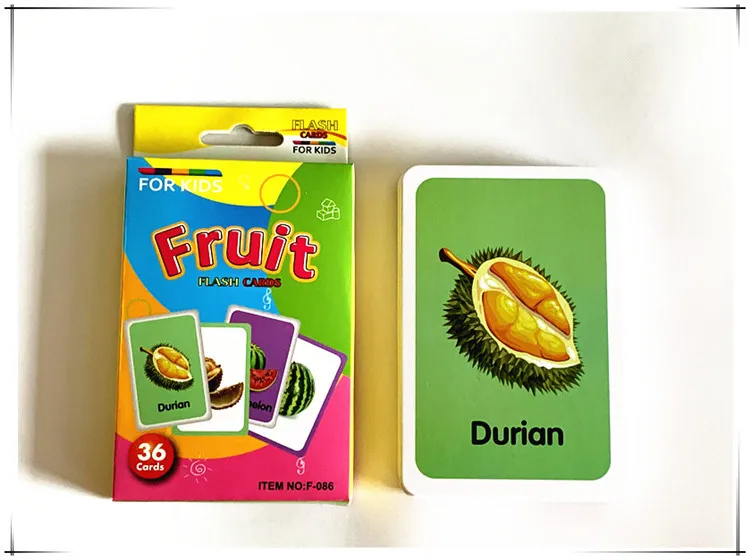 36pcs Children Cognition Cards Body Parts Animal Fruits Double Side Flashcards Montessori Baby Kids Early Educational Toys Gifts