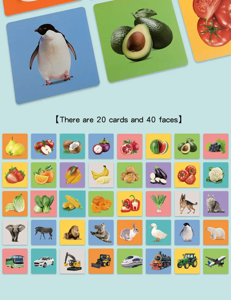Montessori Baby Visual Stimulation Cards High Contrast Flash Card Infant Gift For Children Cognition Toy