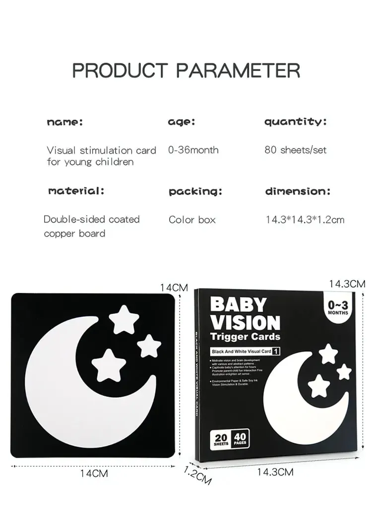Montessori Baby Visual Stimulation Cards High Contrast Flash Card Infant Gift For Children Cognition Toy