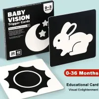Montessori Baby Visual Stimulation Cards High Contrast Flash Card Infant Gift For Children Cognition Toy