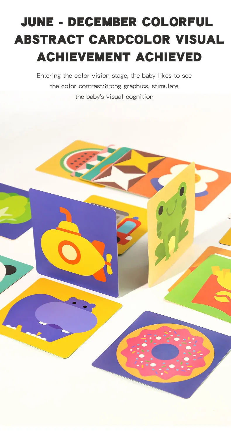 Baby Visual Stimulation Cards Montessori High Contrast Flash Card Infant Visual Early Education Learning Toys For Newborn Gifts