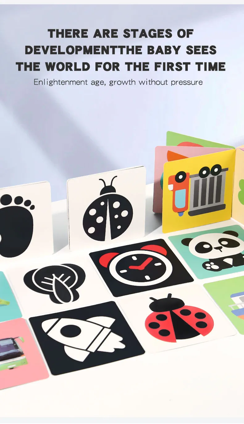 Baby Visual Stimulation Cards Montessori High Contrast Flash Card Infant Visual Early Education Learning Toys For Newborn Gifts
