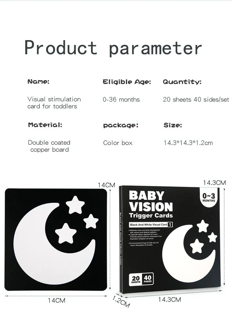 Baby Visual Stimulation Cards Montessori High Contrast Flash Card Infant Visual Early Education Learning Toys For Newborn Gifts