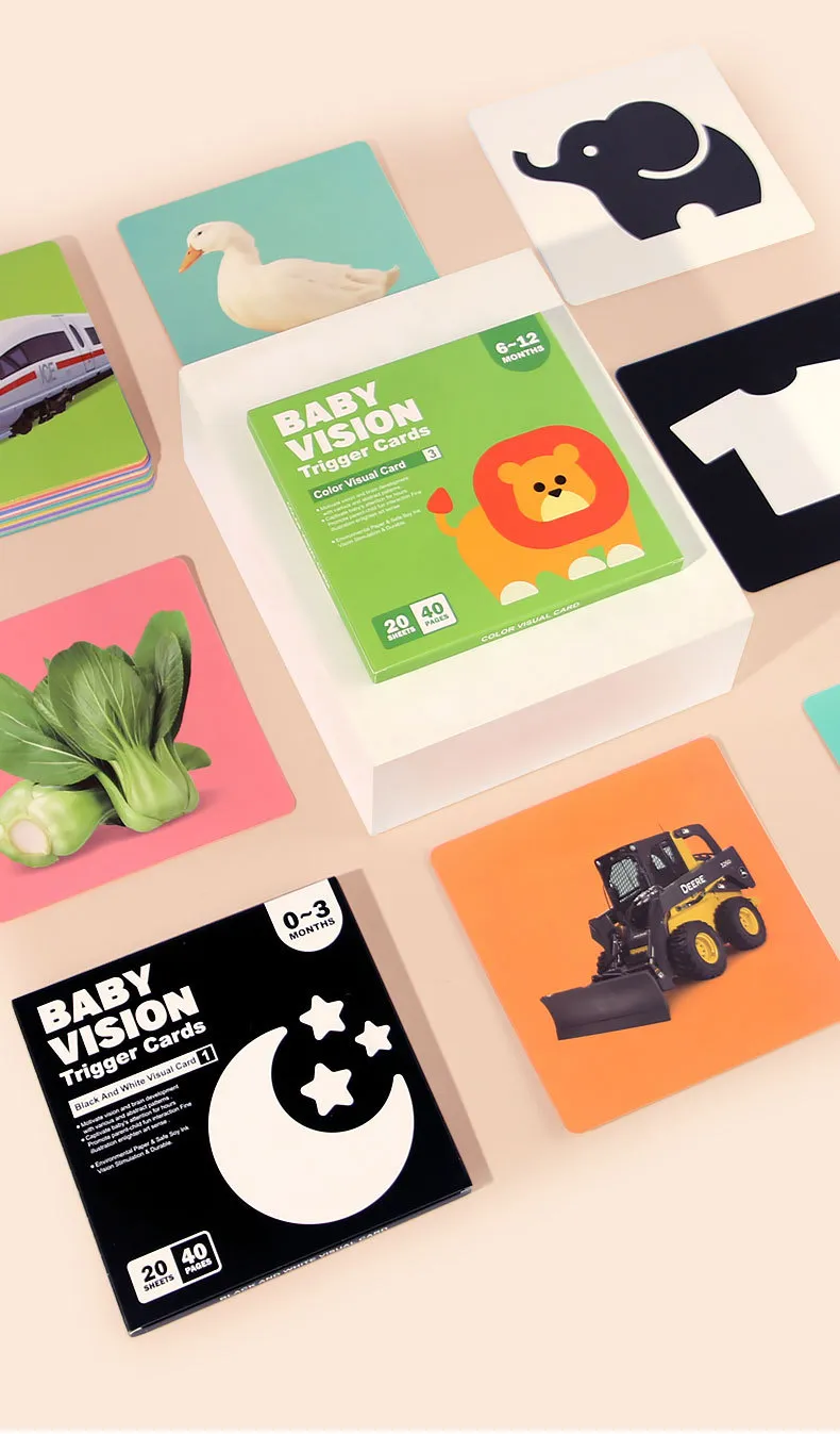 Baby Visual Stimulation Cards Montessori High Contrast Flash Card Infant Visual Early Education Learning Toys For Newborn Gifts