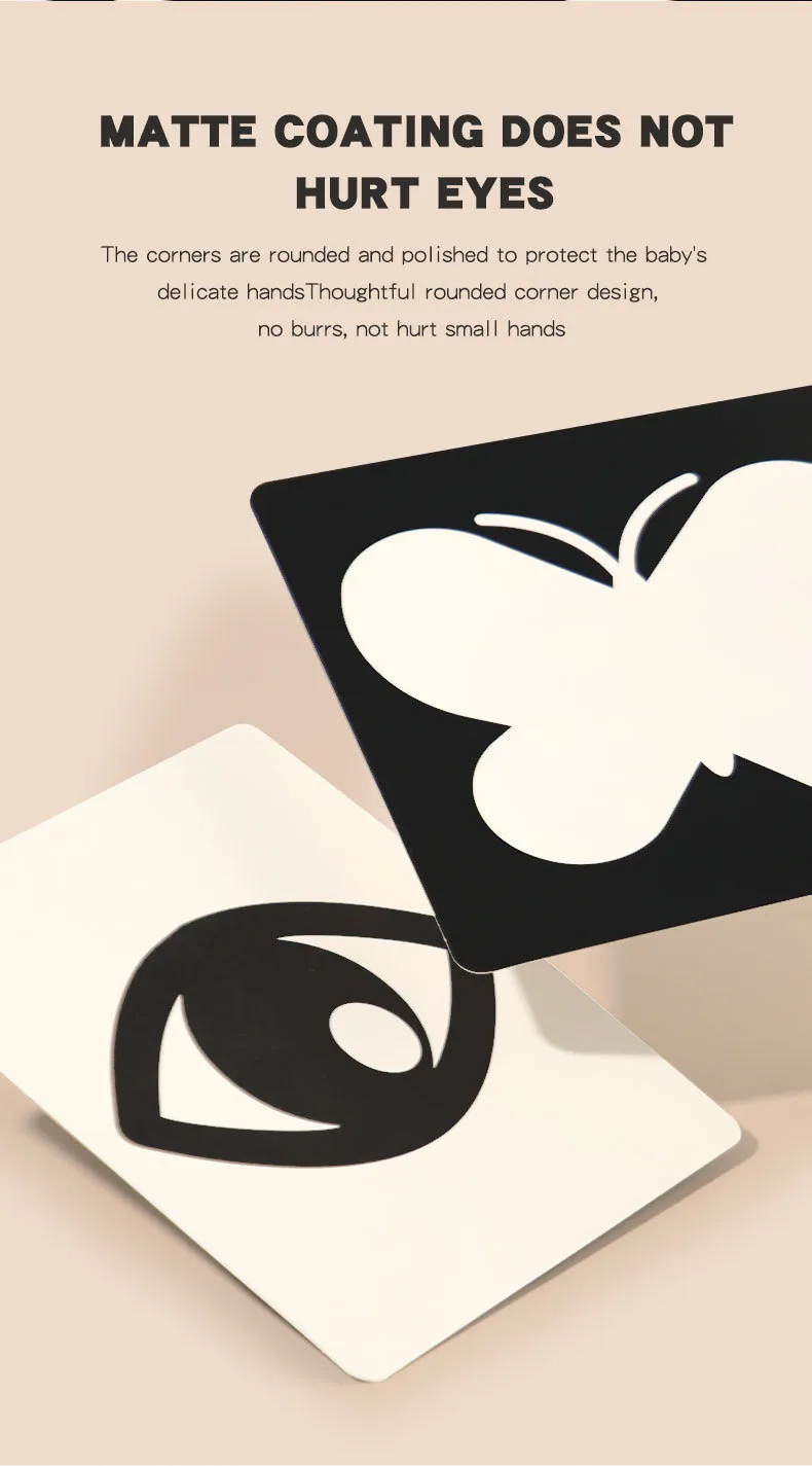 Baby Visual Stimulation Cards Montessori High Contrast Flash Card Infant Visual Early Education Learning Toys For Newborn Gifts