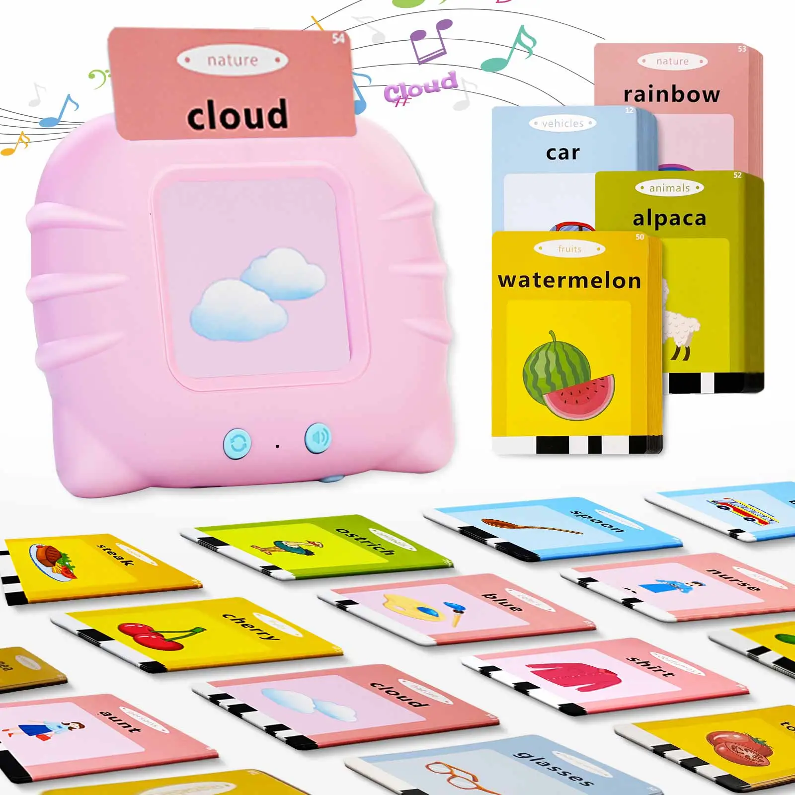 Talking Flash Cards Alphabet Pocket Speech Toys Therapy Autism Sensory Toys for Kids Early Educational Toy English Flashcards