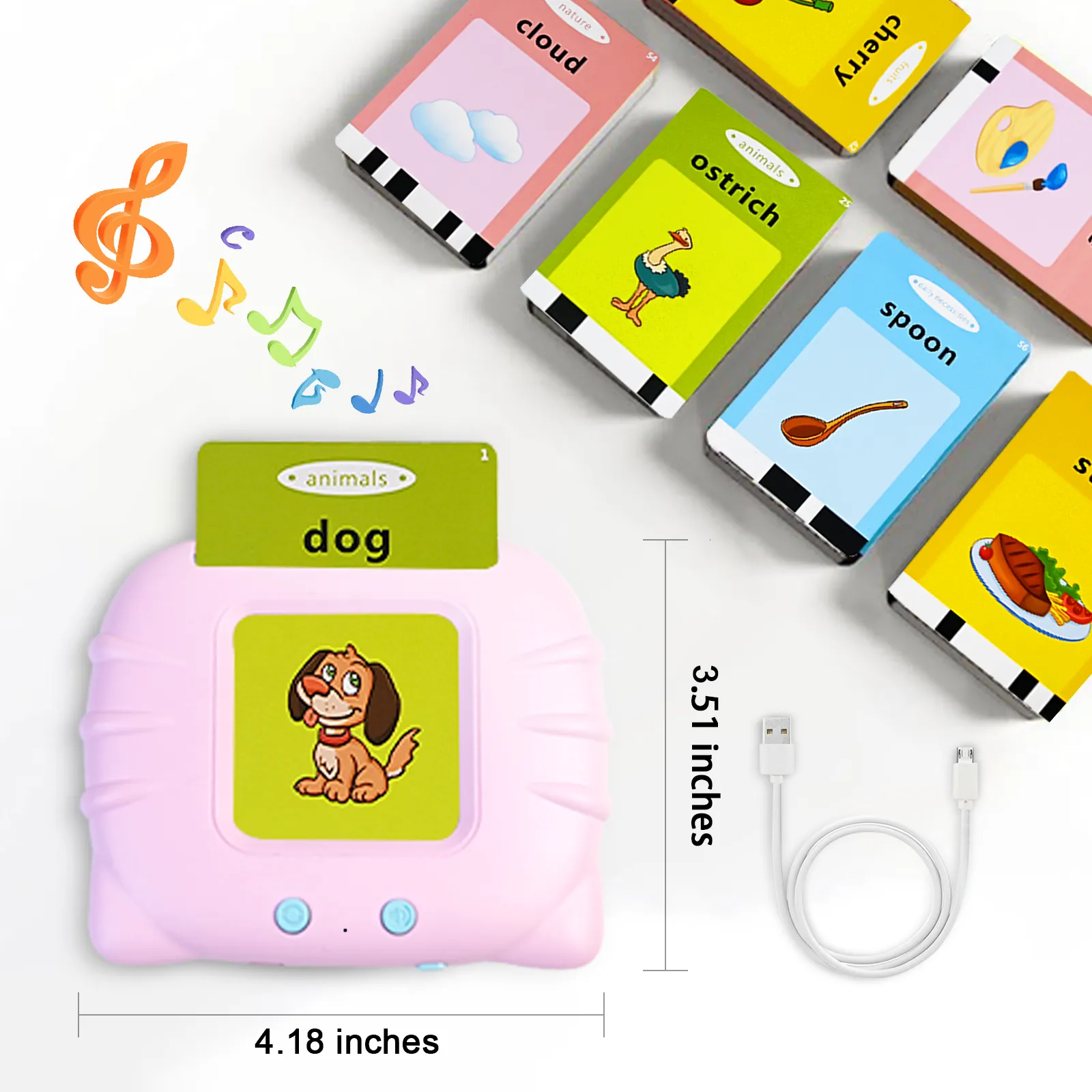 Talking Flash Cards Alphabet Pocket Speech Toys Therapy Autism Sensory Toys for Kids Early Educational Toy English Flashcards