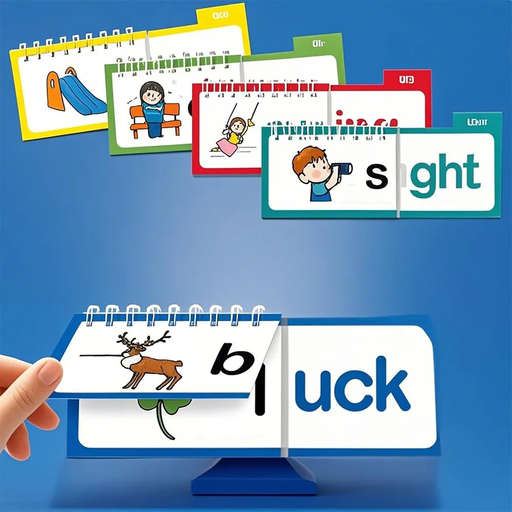 Word Family Build Book Kindergarten Sight Word Flash Cards Learn To Read Phonics Flash Cards Read and Rhyme Flip Activity Book