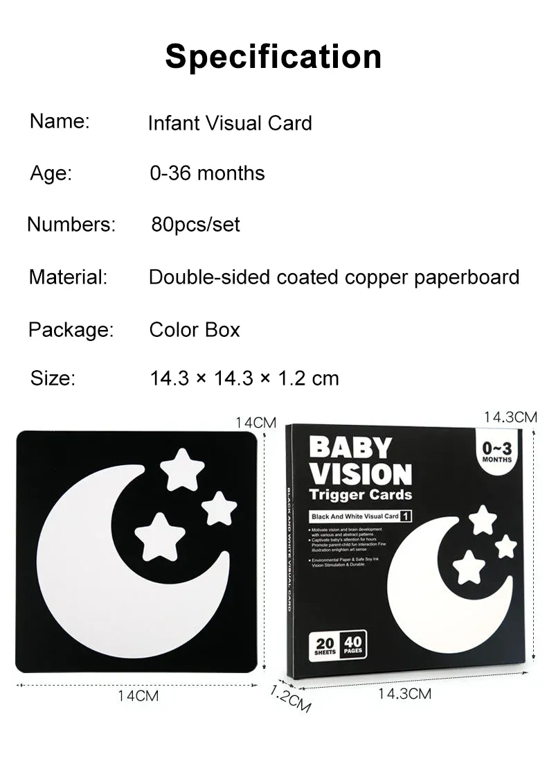 Montessori Baby Visual Stimulation Cards High Contrast Flash Card Infant Visual Early Education Learning Toys For Newborn Gifts