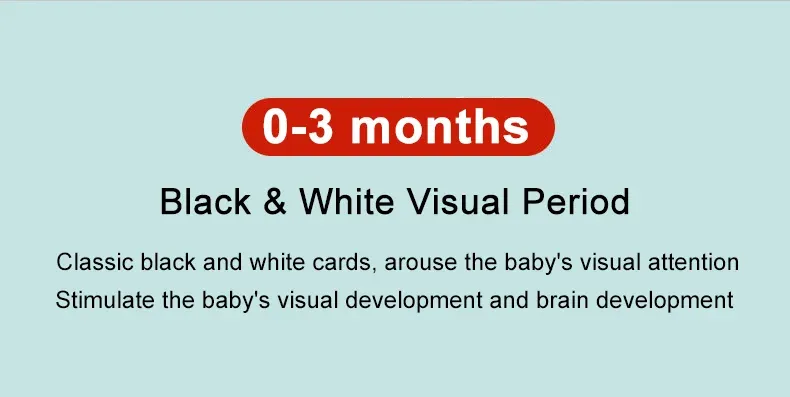 Montessori Baby Visual Stimulation Cards High Contrast Flash Card Infant Visual Early Education Learning Toys For Newborn Gifts