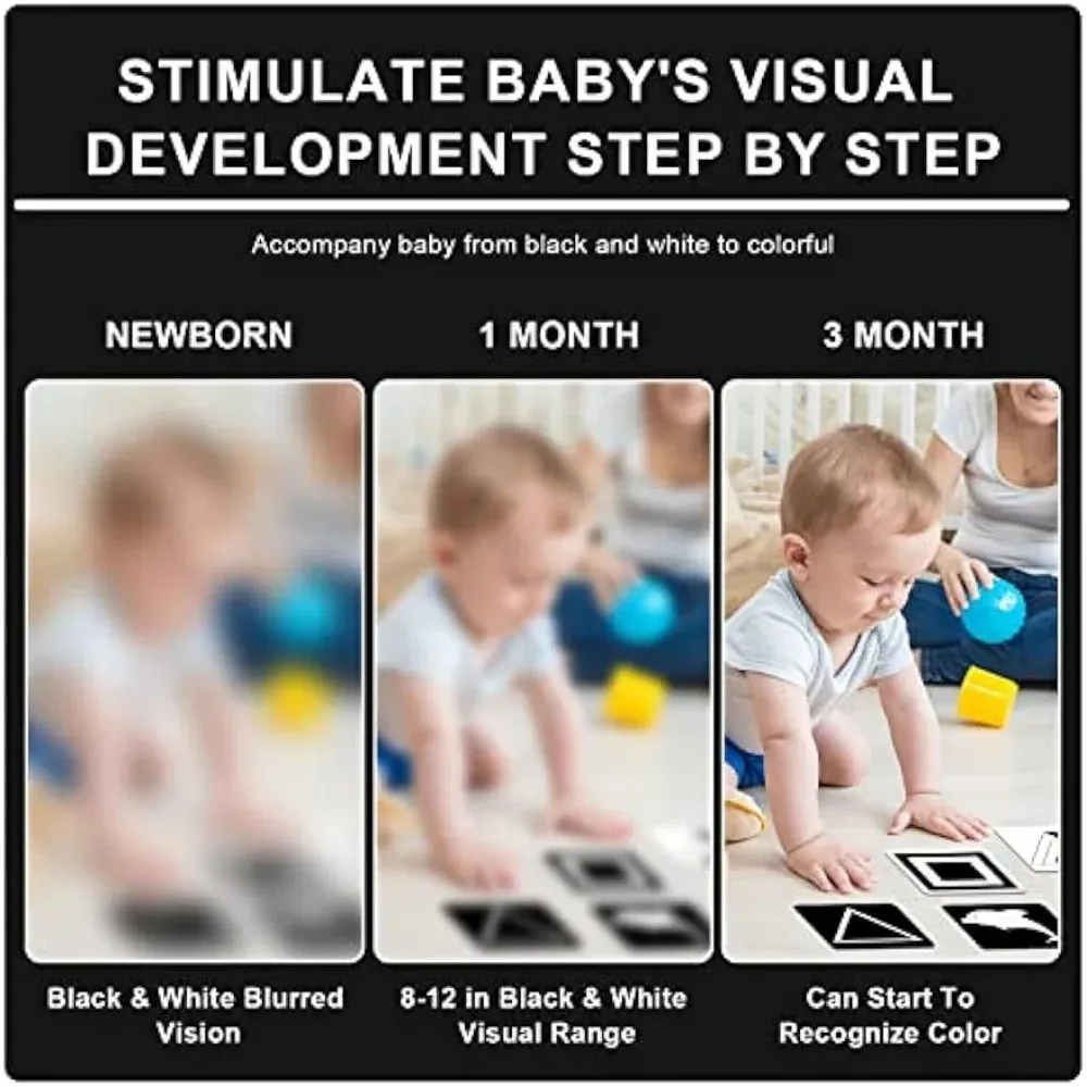 Montessori Baby Visual Stimulation Cards High Contrast Flash Card Infant Visual Early Education Learning Toys For Newborn Gifts