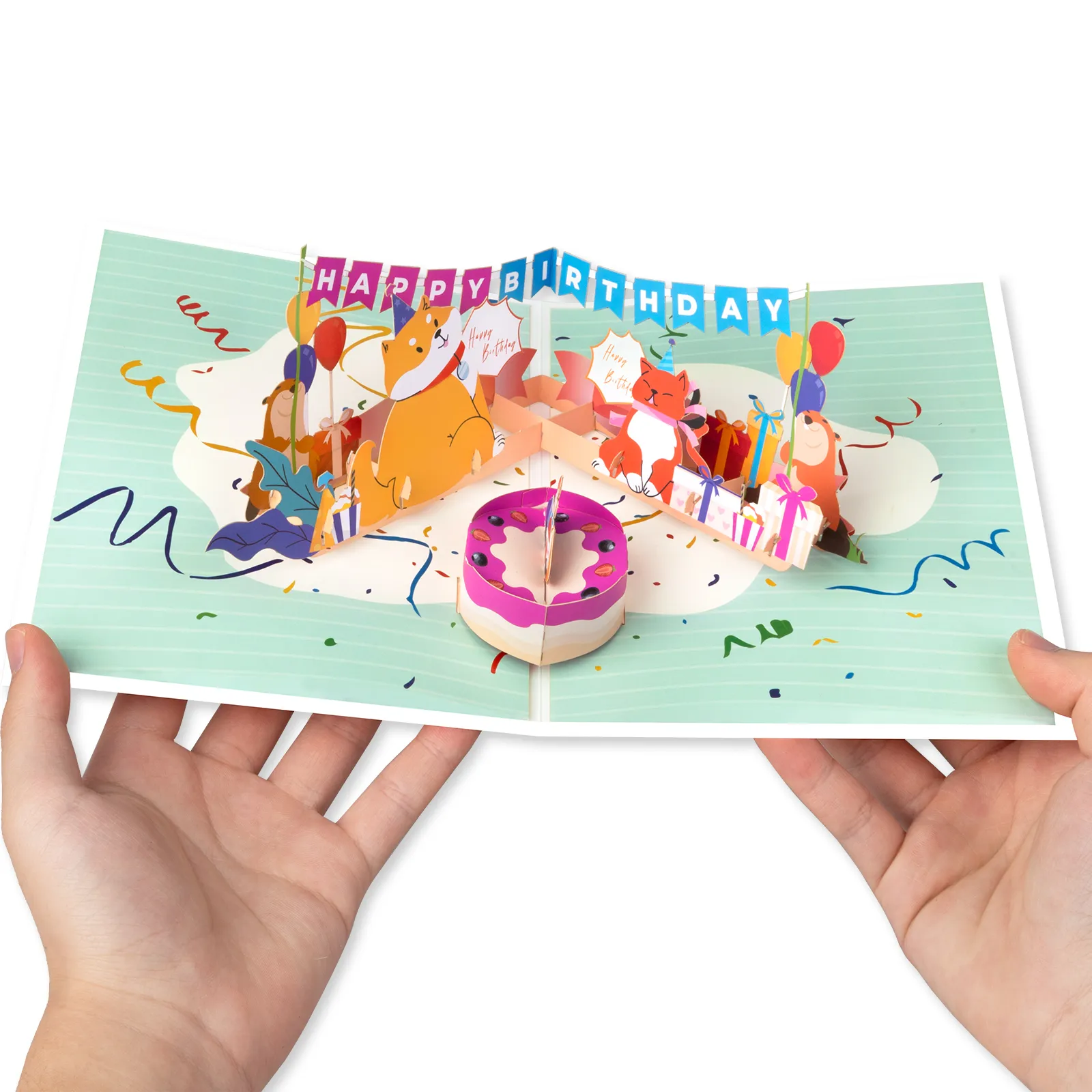 Happy Birthday Card for Girl Kids Wife Husband 3d Birthday Cake Pop-Up Greeting Cards Postcards Gifts with Envelope