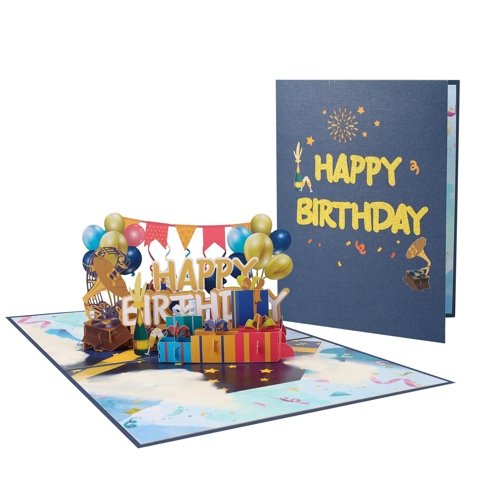 Happy Birthday Card for Girl Kids Wife Husband 3d Birthday Cake Pop-Up Greeting Cards Postcards Gifts with Envelope