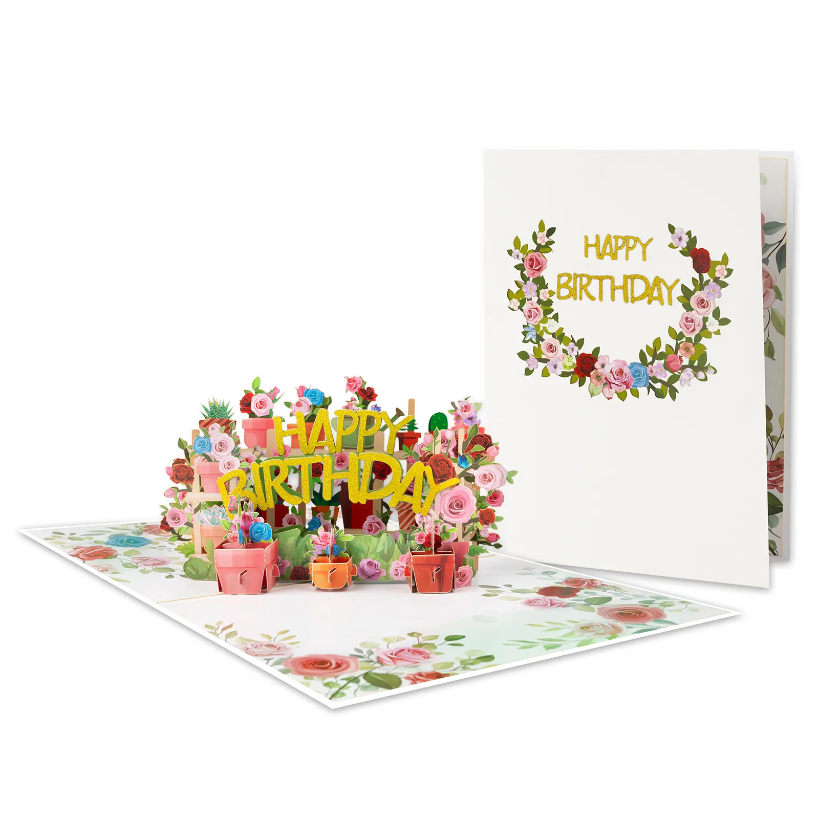 Happy Birthday Card for Girl Kids Wife Husband 3d Birthday Cake Pop-Up Greeting Cards Postcards Gifts with Envelope