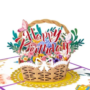 Happy Birthday Card for Girl Kids Wife Husband 3d Birthday Cake Pop-Up Greeting Cards Postcards Gifts with Envelope