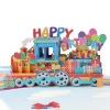 Happy Birthday Card for Girl Kids Wife Husband 3d Birthday Cake Pop-Up Greeting Cards Postcards Gifts with Envelope