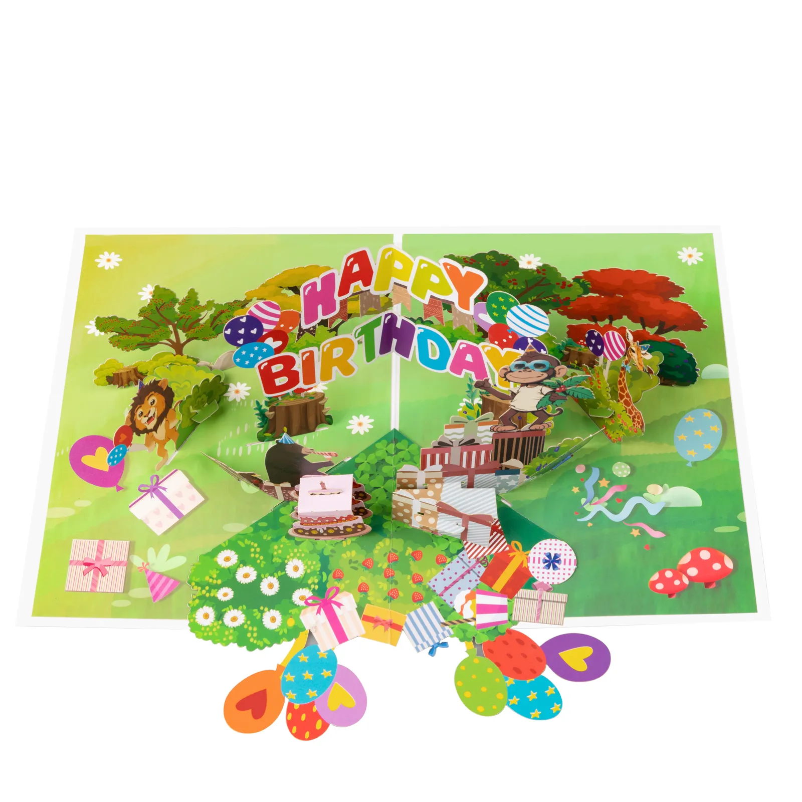 Happy Birthday Card for Girl Kids Wife Husband 3d Birthday Cake Pop-Up Greeting Cards Postcards Gifts with Envelope