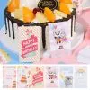 30PCS 9x5.4cm Cartoon Animal Happy Birthday Cards Greeting Labels Message Postcard Invitations Cardstock Package Insert