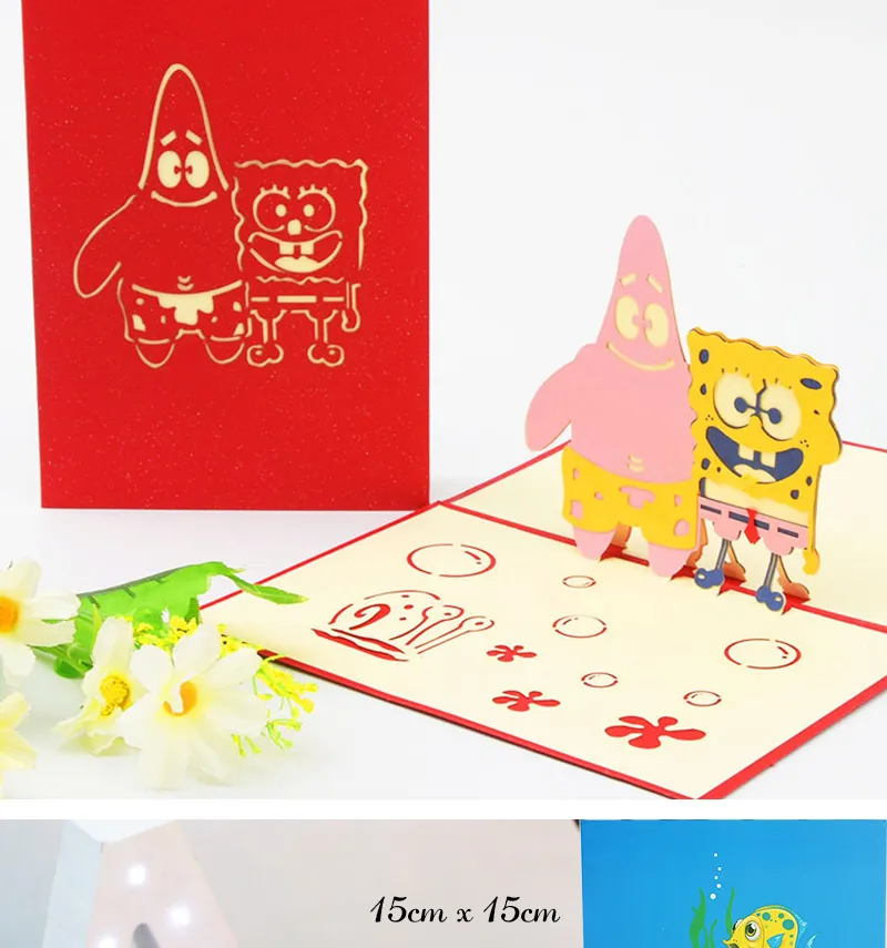 Hot 3D Pop UP Happy Birthday Cards Invitation Cake Greeting Card Business Kids Gift Tourist Postcard for Friend Dad Mom Present
