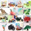 Hot 3D Pop UP Happy Birthday Cards Invitation Cake Greeting Card Business Kids Gift Tourist Postcard for Friend Dad Mom Present