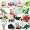 Hot 3D Pop UP Happy Birthday Cards Invitation Cake Greeting Card Business Kids Gift Tourist Postcard for Friend Dad Mom Present