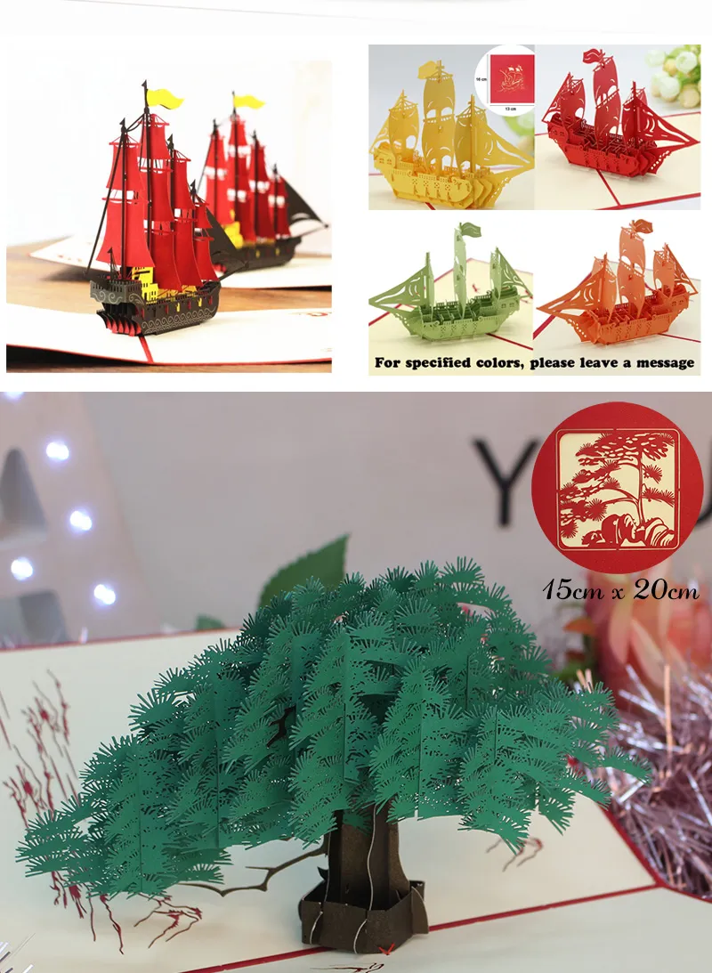 Hot 3D Pop UP Happy Birthday Cards Invitation Cake Greeting Card Business Kids Gift Tourist Postcard for Friend Dad Mom Present