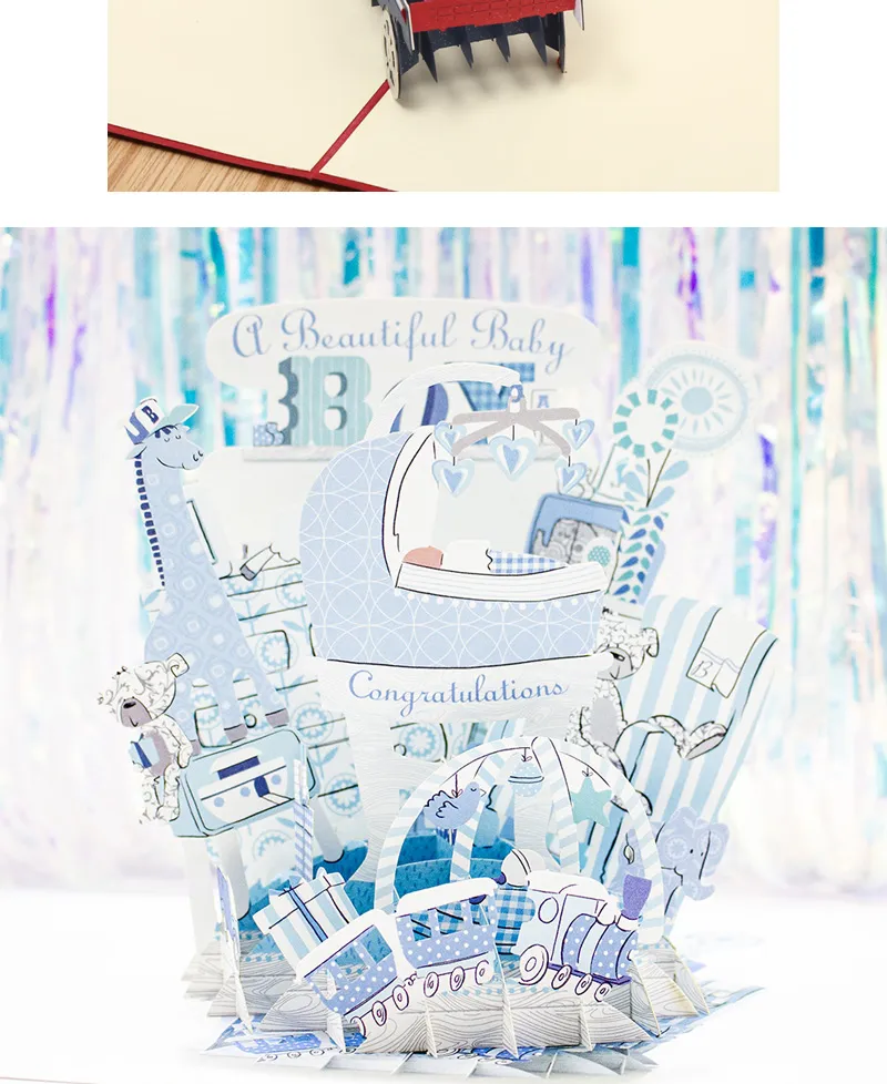 Hot 3D Pop UP Happy Birthday Cards Invitation Cake Greeting Card Business Kids Gift Tourist Postcard for Friend Dad Mom Present