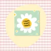 50PCS Thank You Cards Cartoon Flower Gratitude Labels Multicolor Greeting Postcards Event Ornament Home Decorations 6cm*6cm