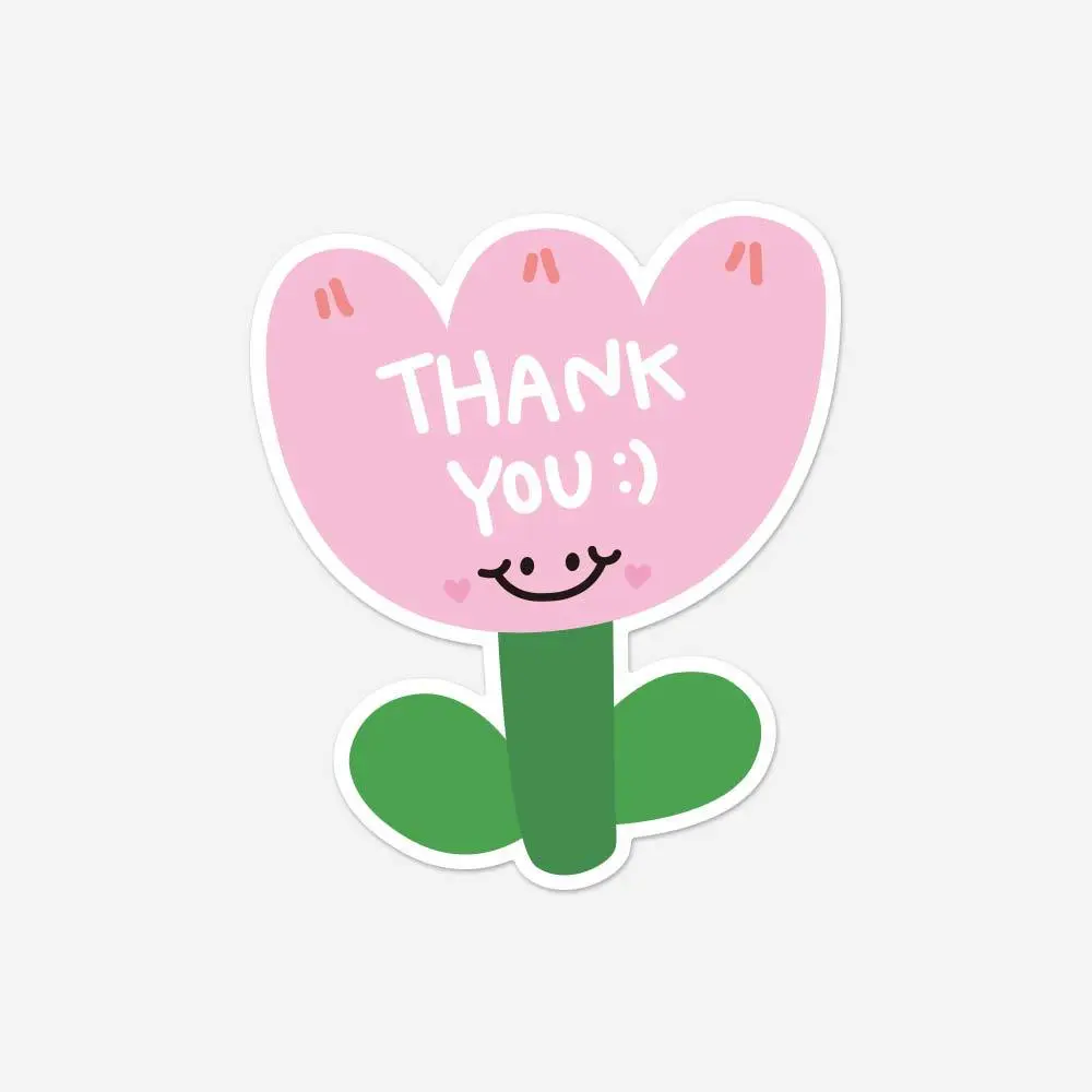 30pcs Flower Shaped Pink Thank you Thank You For The Copperplate Paper Gift Packaging Card Holiday Wedding Decoration Card