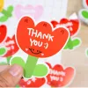 30pcs Flower Shaped Pink Thank you Thank You For The Copperplate Paper Gift Packaging Card Holiday Wedding Decoration Card