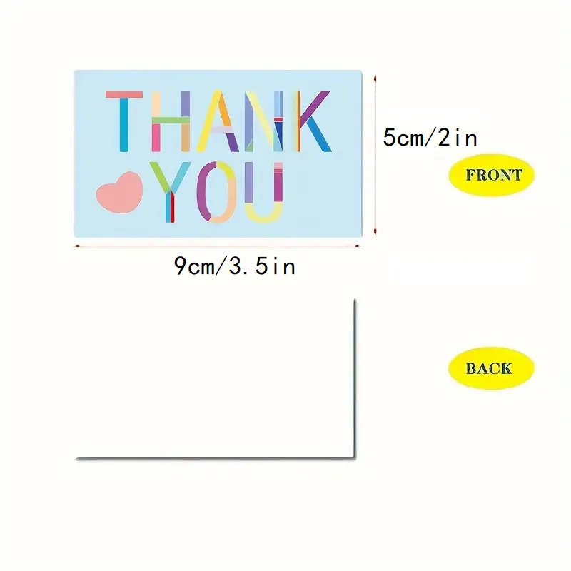 50/100pcs Thank You Card Commercial Decorative Label Card Gift Packaging Thank You Card Gift Packaging Thank You Message Card