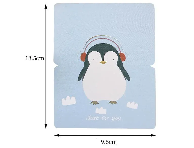 12 Sheets Cartoon Cute Animal Birthday Invitations Card Baby Shower Blessing Thank You New Year Greeting Card with Envelope