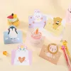 12 Sheets Cartoon Cute Animal Birthday Invitations Card Baby Shower Blessing Thank You New Year Greeting Card with Envelope