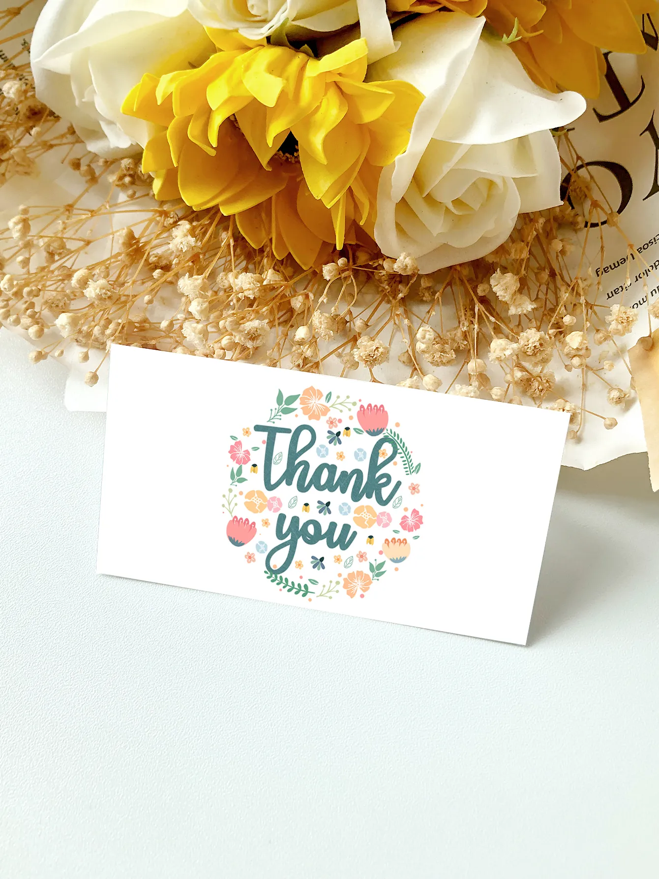 50pcs Thank You Cards Small Business Supplies for DIY Gift Packaging,Thank You Card Gift Decoration Appreciate Card for Shoper