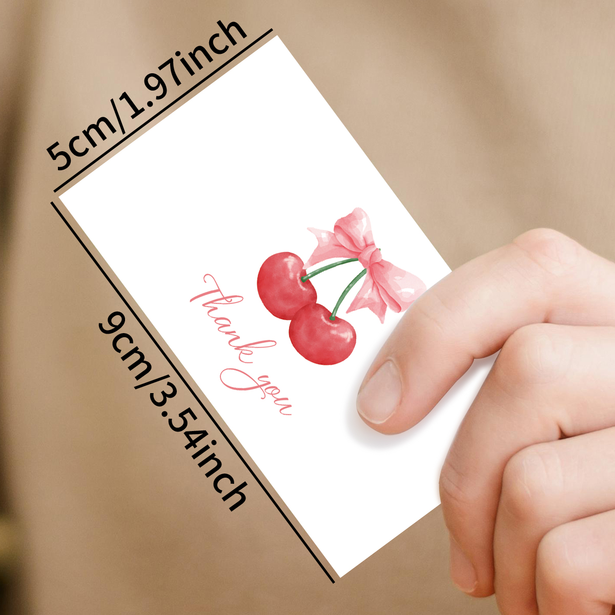 50pcs Adorable Cherry Thank You Cards
