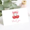 50pcs Adorable Cherry Thank You Cards,For Party Favors,Small Business Retail Gift Wrapping Cards,Online Store Packaging Inserts