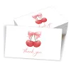 50pcs Adorable Cherry Thank You Cards,For Party Favors,Small Business Retail Gift Wrapping Cards,Online Store Packaging Inserts