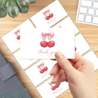 50pcs Adorable Cherry Thank You Cards,For Party Favors,Small Business Retail Gift Wrapping Cards,Online Store Packaging Inserts