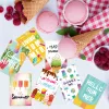 26pcs/set Hawaiian Fold Greeting Cards with Envelopes Summer Party DIY Gift Card Summer Ice Cream Themed Birthday Decorations