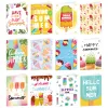 26pcs/set Hawaiian Fold Greeting Cards with Envelopes Summer Party DIY Gift Card Summer Ice Cream Themed Birthday Decorations