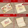 5Pcs Christmas Postcard Greeting Card Vintage Christmas Stamp Cards with Envelopes New Year Gift Card Xmas Party Decor Supplies