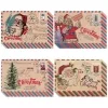 5Pcs Christmas Postcard Greeting Card Vintage Christmas Stamp Cards with Envelopes New Year Gift Card Xmas Party Decor Supplies